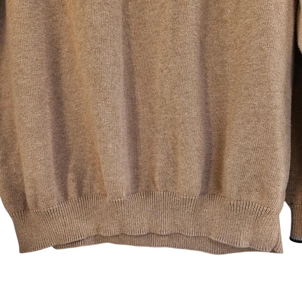Men's Chaps Tan Knit Classic fot sweater with embroidered logo